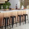 Tabouret de bar - Design industriel - Bois et acier - 76 cm - New Edition- Stylix image 7