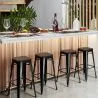 Tabouret de bar - Design industriel - Bois et acier - 76 cm - New Edition- Stylix image 7