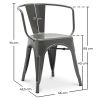 Chaise de salle à manger avec accoudoirs - Design industriel - Acier - Nouvelle édition - Stylix image 7