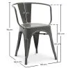 Chaise de salle à manger avec accoudoirs - Design industriel - Acier - Nouvelle édition - Stylix image 7