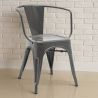 Chaise de salle à manger avec accoudoirs - Design industriel - Acier - Nouvelle édition - Stylix image 7