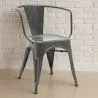 Chaise de salle à manger avec accoudoirs - Design industriel - Acier - Nouvelle édition - Stylix image 7