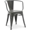 Chaise de salle à manger avec accoudoirs - Design industriel - Acier - Nouvelle édition - Stylix image 7