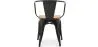 Chaise de salle à manger avec accoudoirs - Design industriel - Bois et acier - Nouvelle édition - Stylix image 7