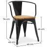 Chaise de salle à manger avec accoudoirs - Design industriel - Bois et acier - Nouvelle édition - Stylix image 7