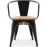 Chaise de salle à manger avec accoudoirs - Design industriel - Bois et acier - Nouvelle édition - Stylix image 7