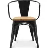 Chaise de salle à manger avec accoudoirs - Design industriel - Bois et acier - Nouvelle édition - Stylix image 7