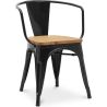 Chaise de salle à manger avec accoudoirs - Design industriel - Bois et acier - Nouvelle édition - Stylix image 7
