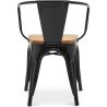 Chaise de salle à manger avec accoudoirs - Design industriel - Bois et acier - Nouvelle édition - Stylix image 7