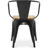 Chaise de salle à manger avec accoudoirs - Design industriel - Bois et acier - Nouvelle édition - Stylix image 7