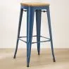 Tabouret de bar - Design industriel - Bois et acier - 76cm - Nouvelle édition - Stylix image 7