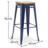 Tabouret de bar - Design industriel - Bois et acier - 76cm - Nouvelle édition - Stylix image 7