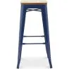 Tabouret de bar - Design industriel - Bois et acier - 76cm - Nouvelle édition - Stylix image 7