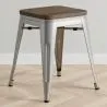 Tabouret de Bar Design Industriel - Bois & Métal - 45 cm - Nouvelle Edition - Stylix image 7
