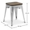 Tabouret de Bar Design Industriel - Bois & Métal - 45 cm - Nouvelle Edition - Stylix image 7