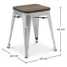 Tabouret de Bar Design Industriel - Bois & Métal - 45 cm - Nouvelle Edition - Stylix image 7