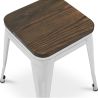 Tabouret de Bar Design Industriel - Bois & Métal - 45 cm - Nouvelle Edition - Stylix image 7