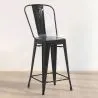 Tabouret de bar avec dossier - Design industriel - 60cm - Nouvelle édition - Stylix image 7
