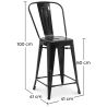Tabouret de bar avec dossier - Design industriel - 60cm - Nouvelle édition - Stylix image 7