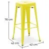 Tabouret de bar – Style industriel – Acier – 76 cm – Stylix image 7