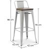 Tabouret de Bar - Design Industriel - Bois et Acier - 76cm - Stylix image 7