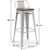 Tabouret de Bar - Design Industriel - Bois et Acier - 76cm - Stylix image 7