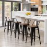 Tabouret de Bar - Design Industriel - Bois et Acier - 76cm - Stylix image 7