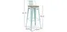 Tabouret de bar avec dossier - Design industriel - Bois et acier - 76cm - Nouvelle édition - Stylix image 7