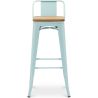 Tabouret de bar avec dossier - Design industriel - Bois et acier - 76cm - Nouvelle édition - Stylix image 7