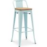 Tabouret de bar avec dossier - Design industriel - Bois et acier - 76cm - Nouvelle édition - Stylix image 7