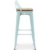 Tabouret de bar avec dossier - Design industriel - Bois et acier - 76cm - Nouvelle édition - Stylix image 7