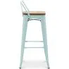 Tabouret de bar avec dossier - Design industriel - Bois et acier - 76cm - Nouvelle édition - Stylix image 7