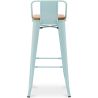 Tabouret de bar avec dossier - Design industriel - Bois et acier - 76cm - Nouvelle édition - Stylix image 7