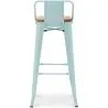 Tabouret de bar avec dossier - Design industriel - Bois et acier - 76cm - Nouvelle édition - Stylix image 7