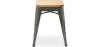 Tabouret de bar design industriel - Bois et acier - 45cm - Nouvelle édition - Stylix image 7