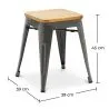 Tabouret de bar design industriel - Bois et acier - 45cm - Nouvelle édition - Stylix image 7