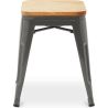 Tabouret de bar design industriel - Bois et acier - 45cm - Nouvelle édition - Stylix image 7