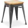 Tabouret de bar design industriel - Bois et acier - 45cm - Nouvelle édition - Stylix image 7