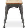 Tabouret de bar design industriel - Bois et acier - 45cm - Nouvelle édition - Stylix image 7