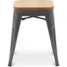 Tabouret de bar design industriel - Bois et acier - 45cm - Nouvelle édition - Stylix image 7