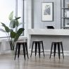 Tabouret de bar design industriel - Bois et acier - 45cm - Nouvelle édition - Stylix image 7