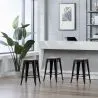 Tabouret de bar design industriel - Bois et acier - 45cm - Nouvelle édition - Stylix image 7