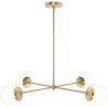 Lustre de plafond doré - Suspension design - 4 bras - Luba image 7