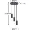 Lampe de plafond design - Lampe suspendue - 3 bras - Troy image 7