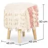 Tabouret Pouf Rond - Style Boho Bali - Batty  image 7