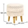Tabouret Pouf Rond - Style Boho Bali - Debra  image 7