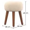 Tabouret Rond Rembourré en Tissu - Style Boho Bali - Hiwal image 7