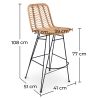 Tabouret de bar en rotin - Style Boho Bali - Tray image 7