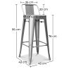 Tabouret de bar avec dossier - Design industriel - 76cm - Nouvelle édition - Stylix image 7