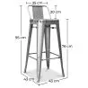 Tabouret de bar avec dossier - Design industriel - 76cm - Nouvelle édition - Stylix image 7
